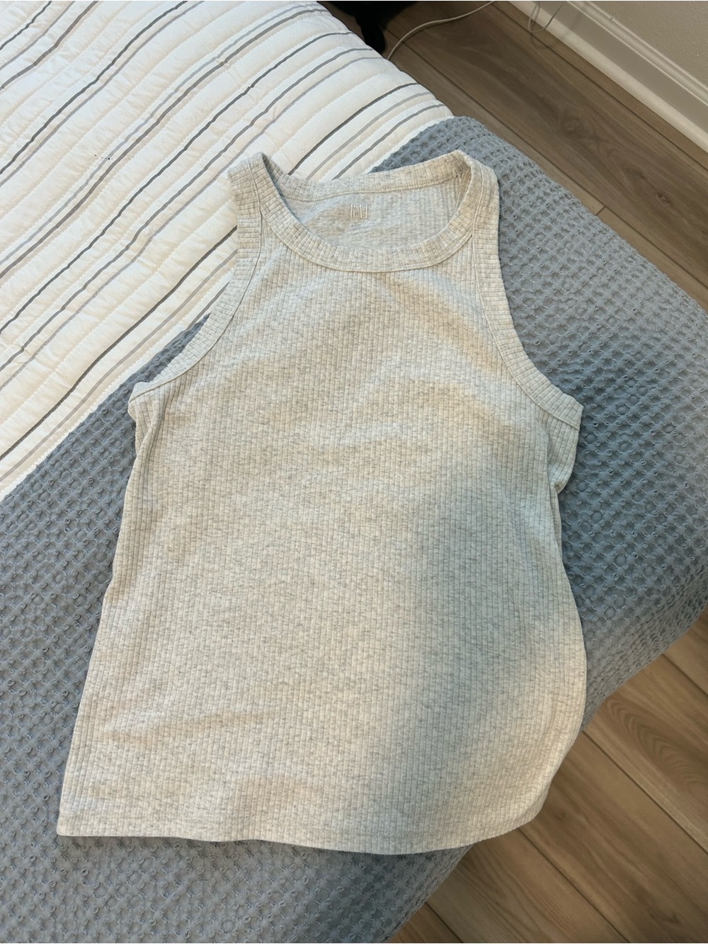 GAP Light Gray Ribbed Tank Top - Women's Sleeveless